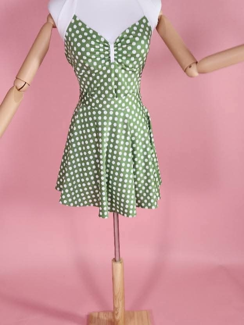 Pinup Girl Clothing - Green Polka Dot 2pc Swim Set